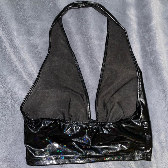 SHEIN PU Leather Halter Top - Picture 4 of 5